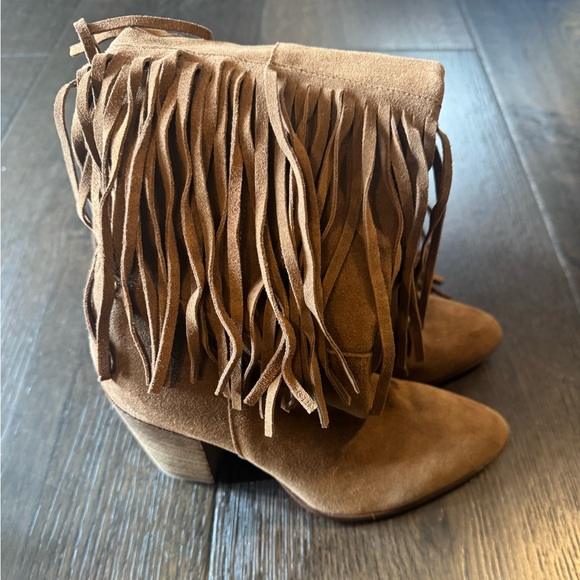 Kenneth Cole New York - Suede Fringe Tan Boots - Picture 3 of 5